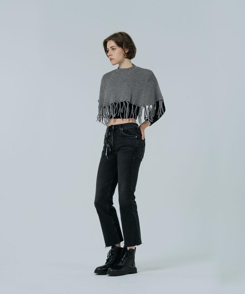 DOLIGRAM Cape Warmer Knit Shawl Gray
