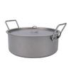 Ti Stockpot 2.3L Lightweight Portable Multipurpose Soup Pot with Dual Handles for Outdoor Camping Hiking Fishing