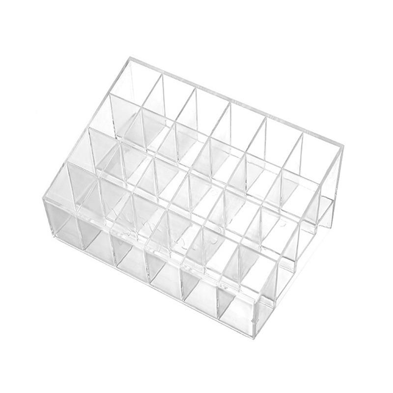 Trapezoid Clear Makeup Display 40 Lattices Lipstick Stand Case Cosmetic Organizer Holder Box