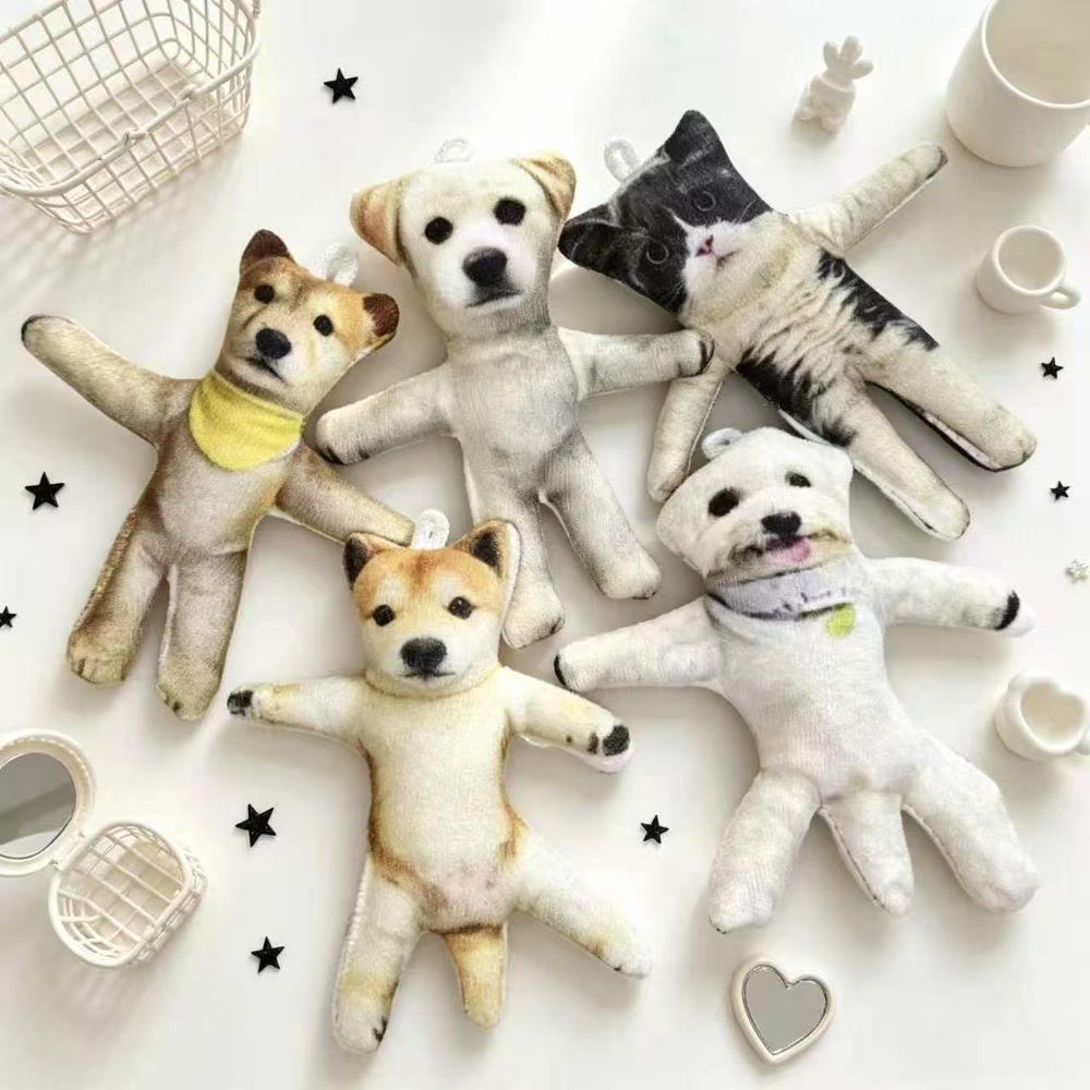 Wire Skeleton Abstract Twist Keychain Animal Figure Funny Cat Toy Kawaii Dog Pendant Doll Children