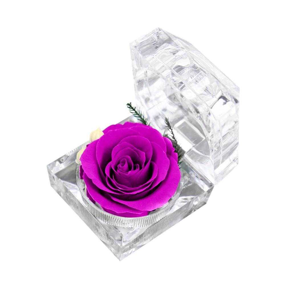 Artificial Realistic Beige Rose In Crystal Box Romantic Gift Valentine's Day Anniversary Home Decorations Unique Present