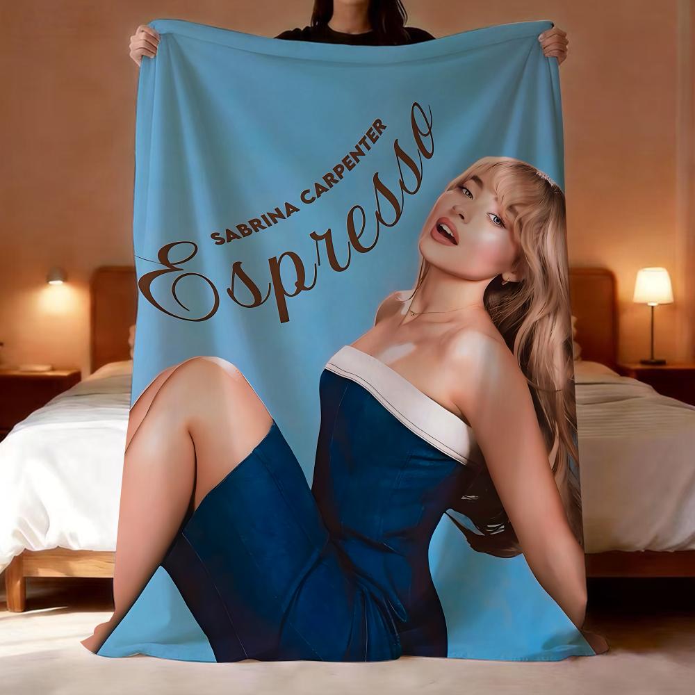 Sabrina Carpenter Throw Lightweight 240g Flannel Blanket Soft Skin-friendly for Summer Cooling 75X95CM