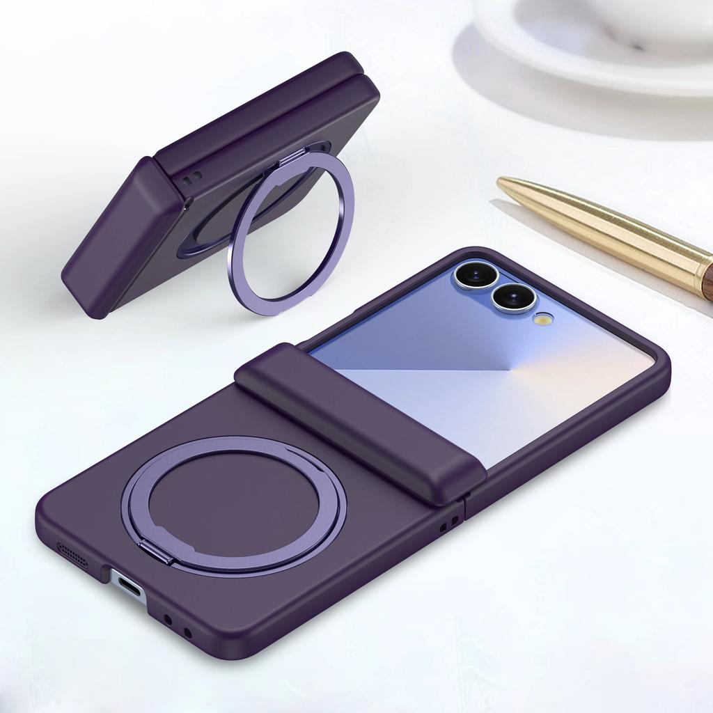Magnetic 360 Rotating Kickstand Case for Samsung Galaxy Z Flip 7 Fe 6 5 4 3 Skin Feel Hinge Protective Cover