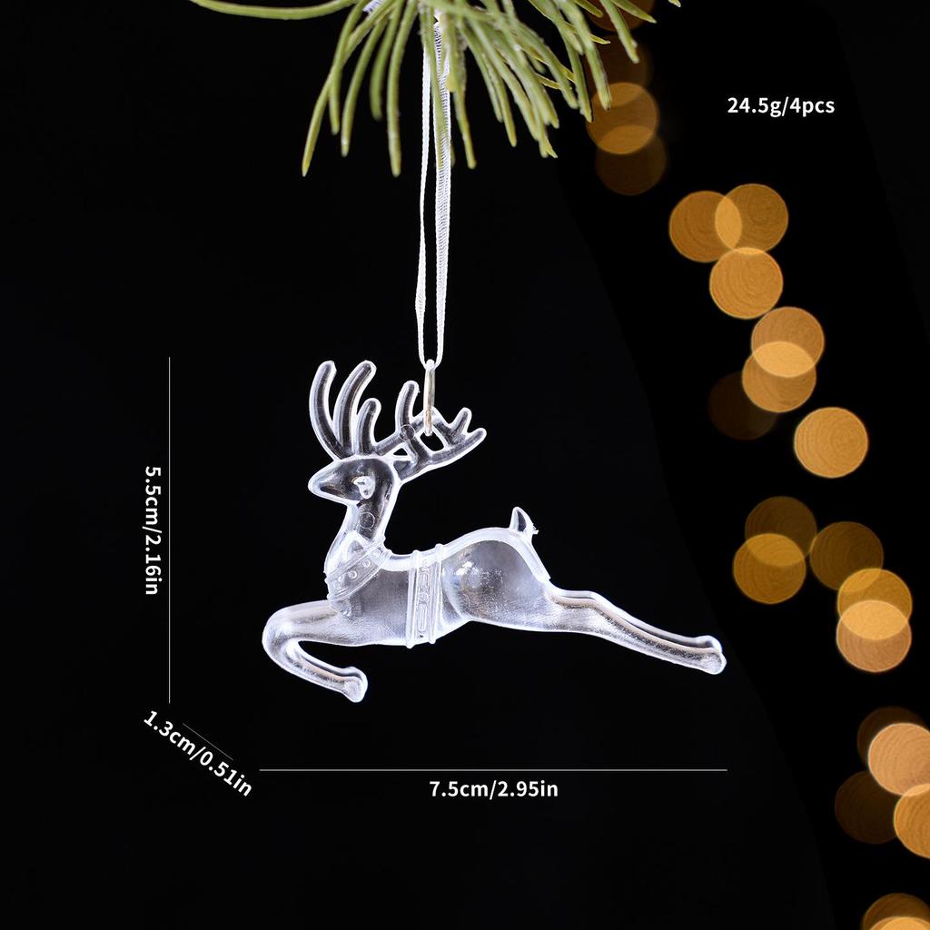 New Acrylic Christmas Tree Ornaments: Reindeer, Angel, and Snowflake Pendants.