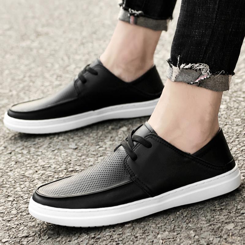 Fashion Classic Mens Summer Comfortable Slip On British Style Shoes Male Casual Leather Shoes Men Wedding Dress Loafers Mens Lightweight