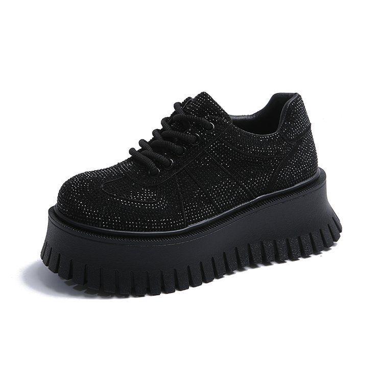 

2025 Autumn Women s Height-Increasing Platform Sneakers - Retro Thick Sole Casual Skate Shoes Size 35