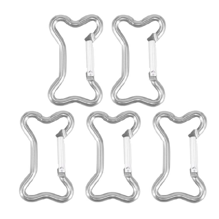 5Pcs Bone Shape Carabiner Clip Aluminum Alloy Hanging Carabiner Hook Spring Snap Hook Clip Outdoor Hiking Accessories