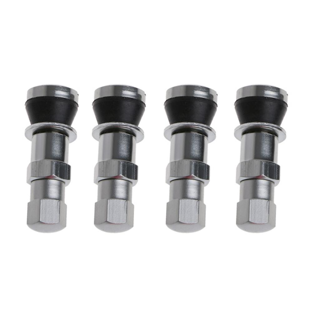 BFO1 4Pcs/set Aluminum Car Tubeless Wheel Tire Valve Stem Rim Bolt-in W/Dust Cap Black/Titanium/Silver