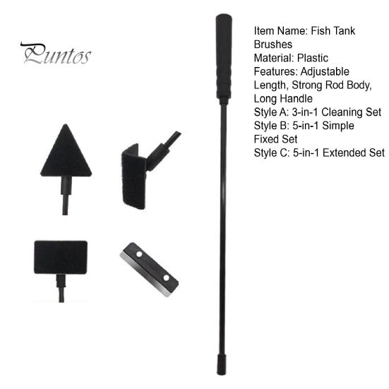 Aquarium Tank Brushes 1 Set Fish 120-Degree Adjustment Adjustable Length Strong Rod Body Algae Scrapers Long Handle 5 in Gravel Rakes for