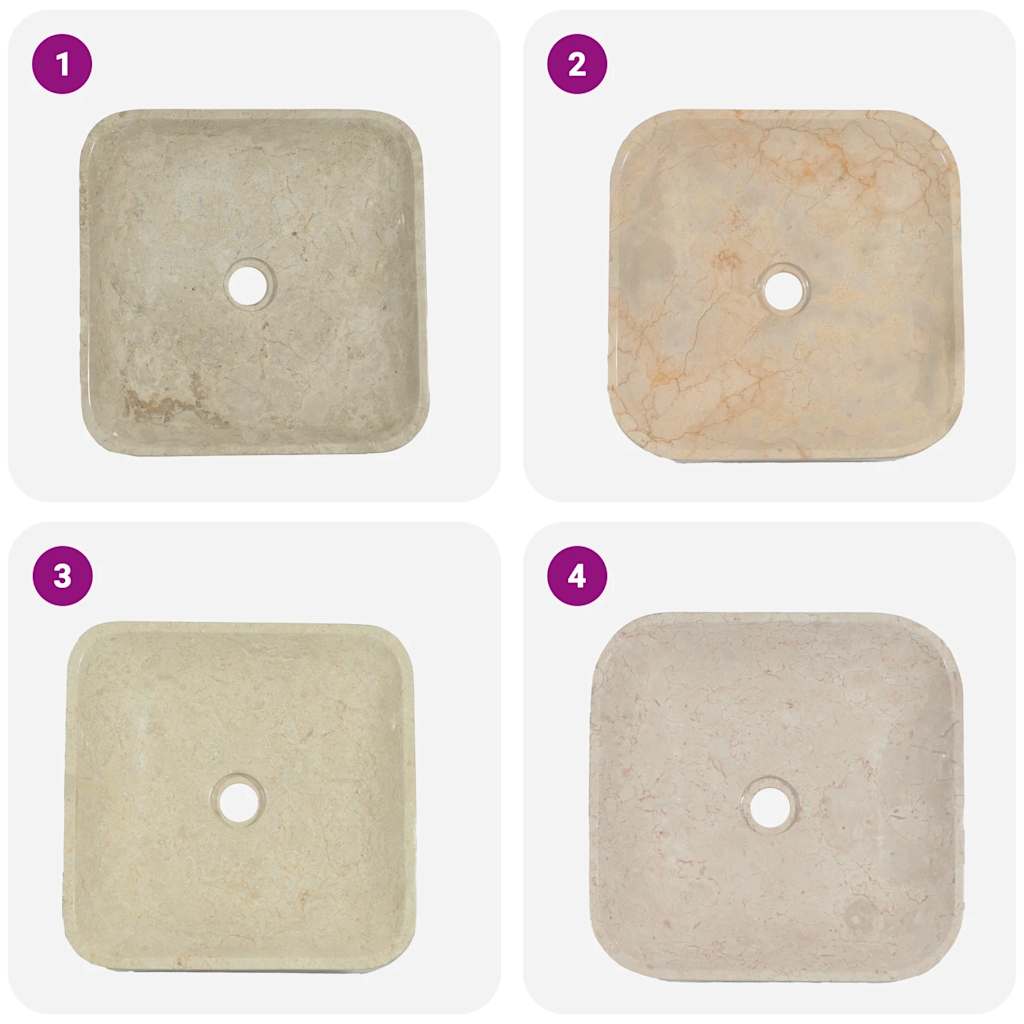 Cream Wash Basin 40 X 40 X 10 Cm Marble