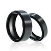 Anillos Clásicos Anillo de Acero Inoxidable Bandas de Boda de Compromiso Para Pareja Hombres Mujeres Aniversario Simple Color CobreNegro 6/8MM