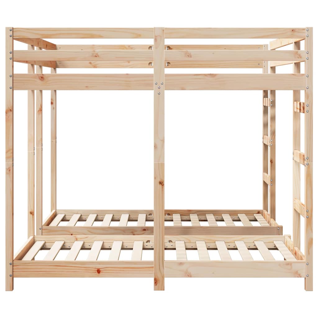 Triple Deck Bunk Bed Frame Brown 160 x 200 cm