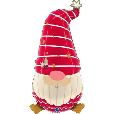 Christmas Foil Balloon Gnome, Elf, 68Cm