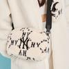 MLB Monogram Plush Combo Bag, Camera Bag, Shoulder Bag, Crossbody Bag Regular Unisex Cream White 3ACRM1026-50CRD