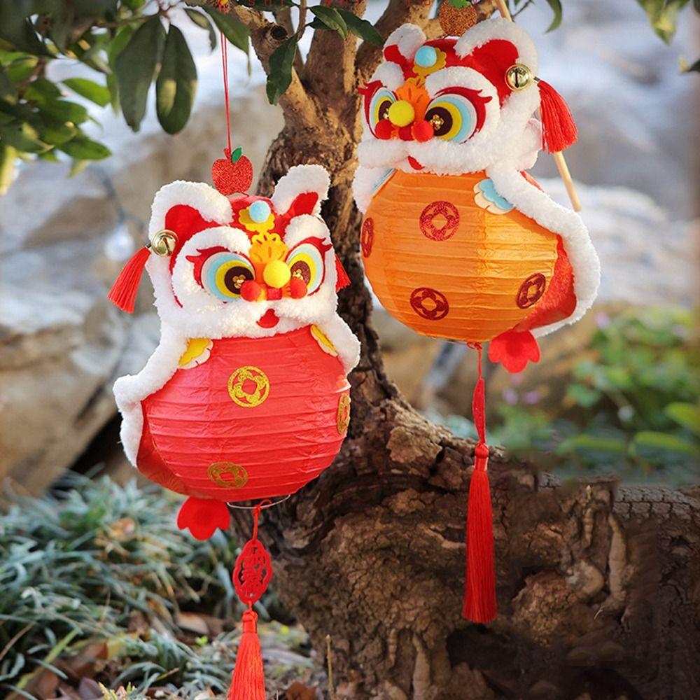 Glowing Glowing Lion Dance Lantern Chinese Style Mid-Autumn Festival Lantern  Kids Gift