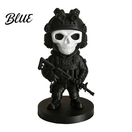 Modern Office Desk Accessory 3D Printed Skeleton Figurine Funny Soldier Statue with Study Room Display Piece Weapon Collectible Ornament for