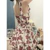 Catyears Summer Red Tea Rose Sleeveless Dress - Pure Romantic Slim Fit