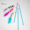 Interactive Cat Teaser Toy Retractable Rope Funny Cat Stick Teasing Wand with Bells Elastic Cord Kittens Chew-Proof Teaser Stick