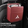 Cwvjgx1 For Mitsubishi Car Logo Seat Back Storage Leather Multifunction Hanging Box Accessories Outlander Lancer Cross Colt Xpander