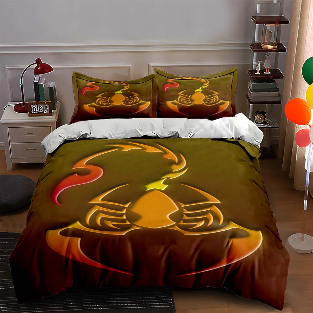 

Fiery scorpion emblem. Bedding Duvet cover sets Duvet covers Pillowcases gifts (1 * Duvet Cover 2 * Pillowcases, without duvet insert) 135x200cm