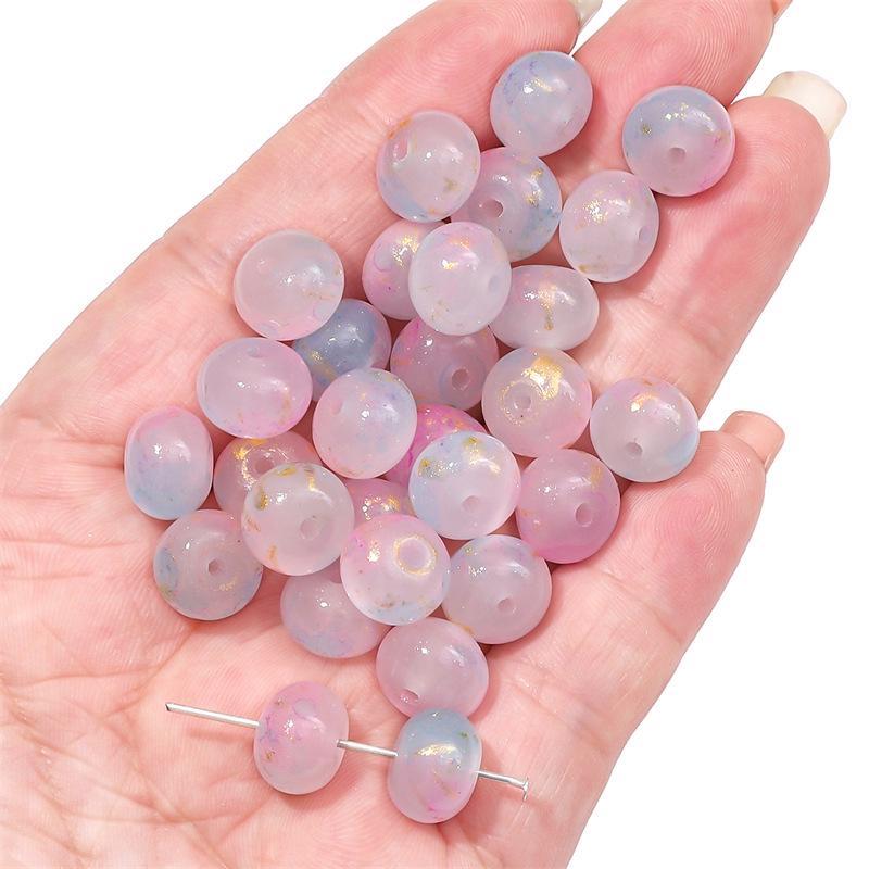 Gold-Flecked Ombre Glass Abacus Beads for DIY Jewelry