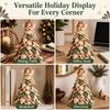 DIY 3D Patchwork gesteppter Weihnachtsbaum Bausatz 30cm Stoff Feiertags Tischdekoration mit austauschbarem oberem Ornament Rot kariert Bauernhaus Handgefertigt