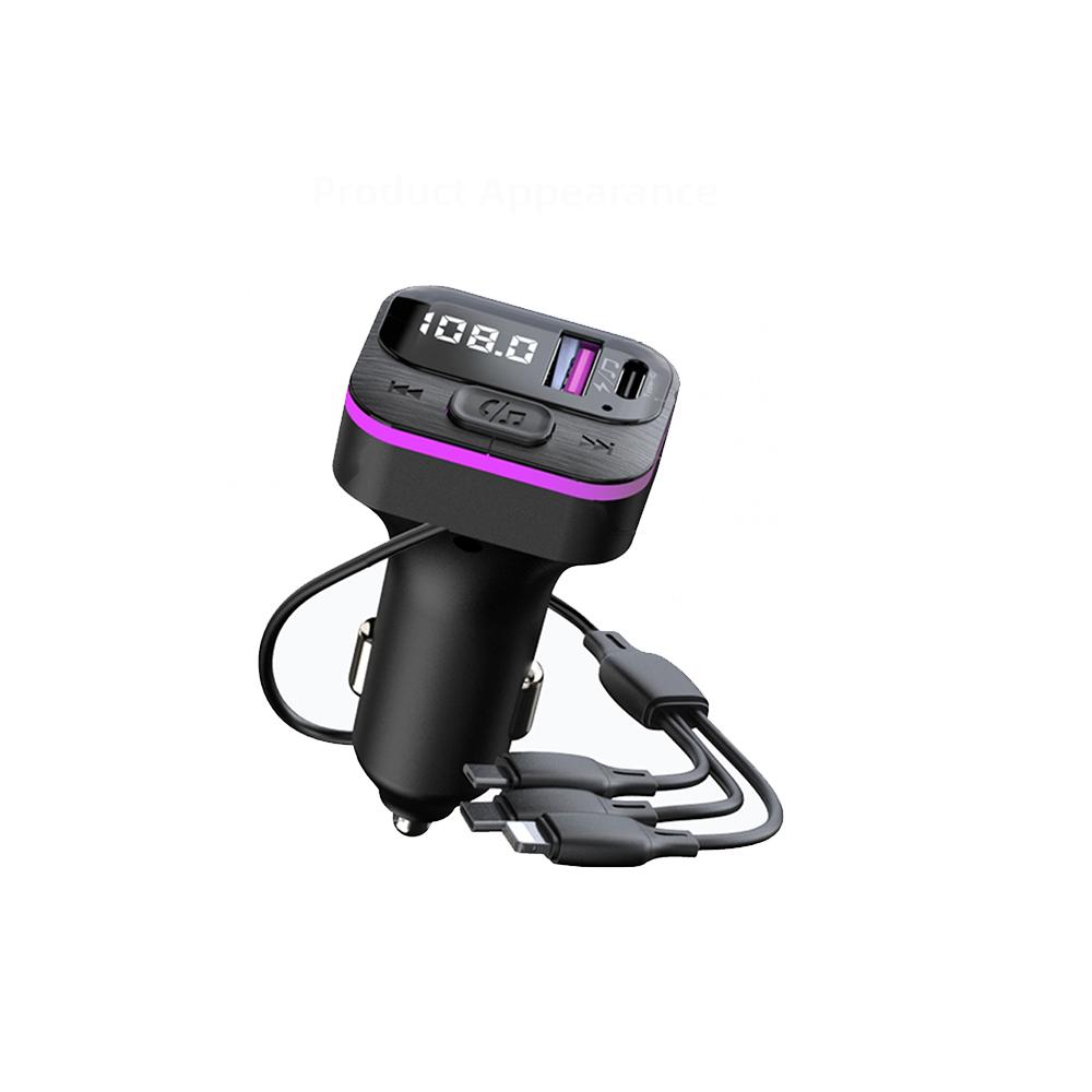 

Автомобильный громкоговоритель Bluetooth 5.0 FM-передатчик Автомобильный комплект MP3-модулятор плеер громкоговоритель аудиоприемник с кабелем быстрой зарядки 3 в 1