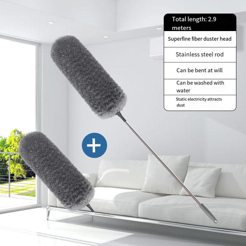 

Retractable 290cm Dust Duster Microfiber Duster With Strong Adsorption Capacity And 360° Rotation To Clean Dust At High Places