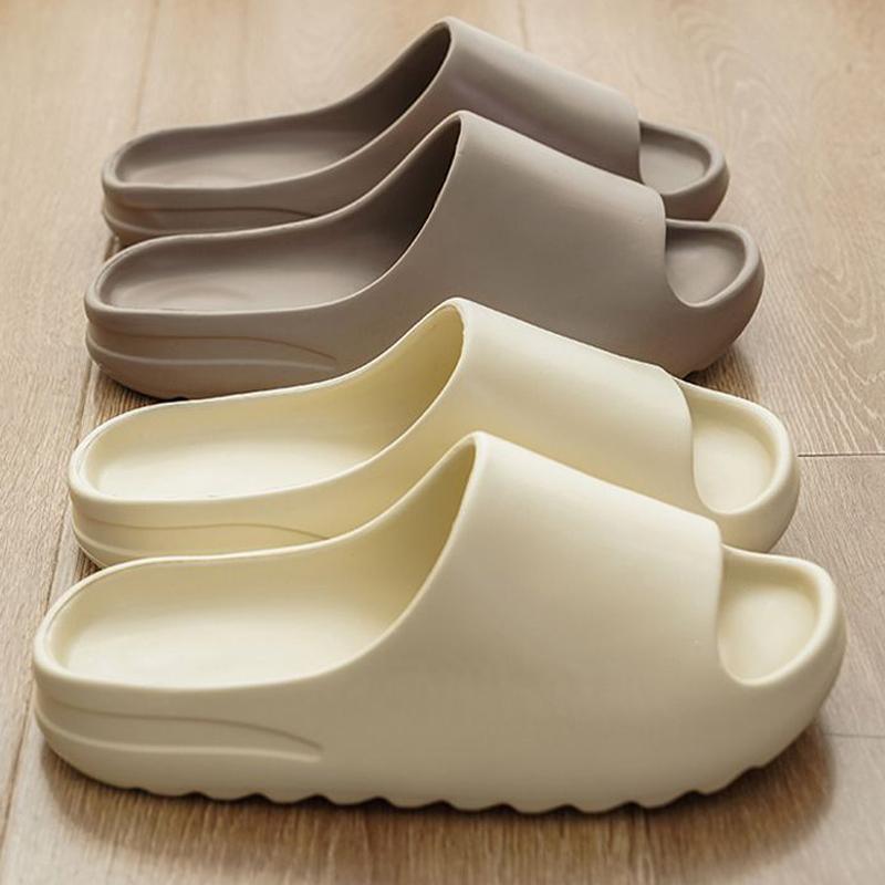 Comwarm Mens Stylish Summertime Slide Shoes Soft Eva Thick-Soled Sandal Shoes Bathroom Slides Anti-Skid Beach Slides Coconut Slide Shoes