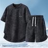 Men's Plus Size Summer Sports Set: Trendy Short Sleeve and Shorts Two-Piece
