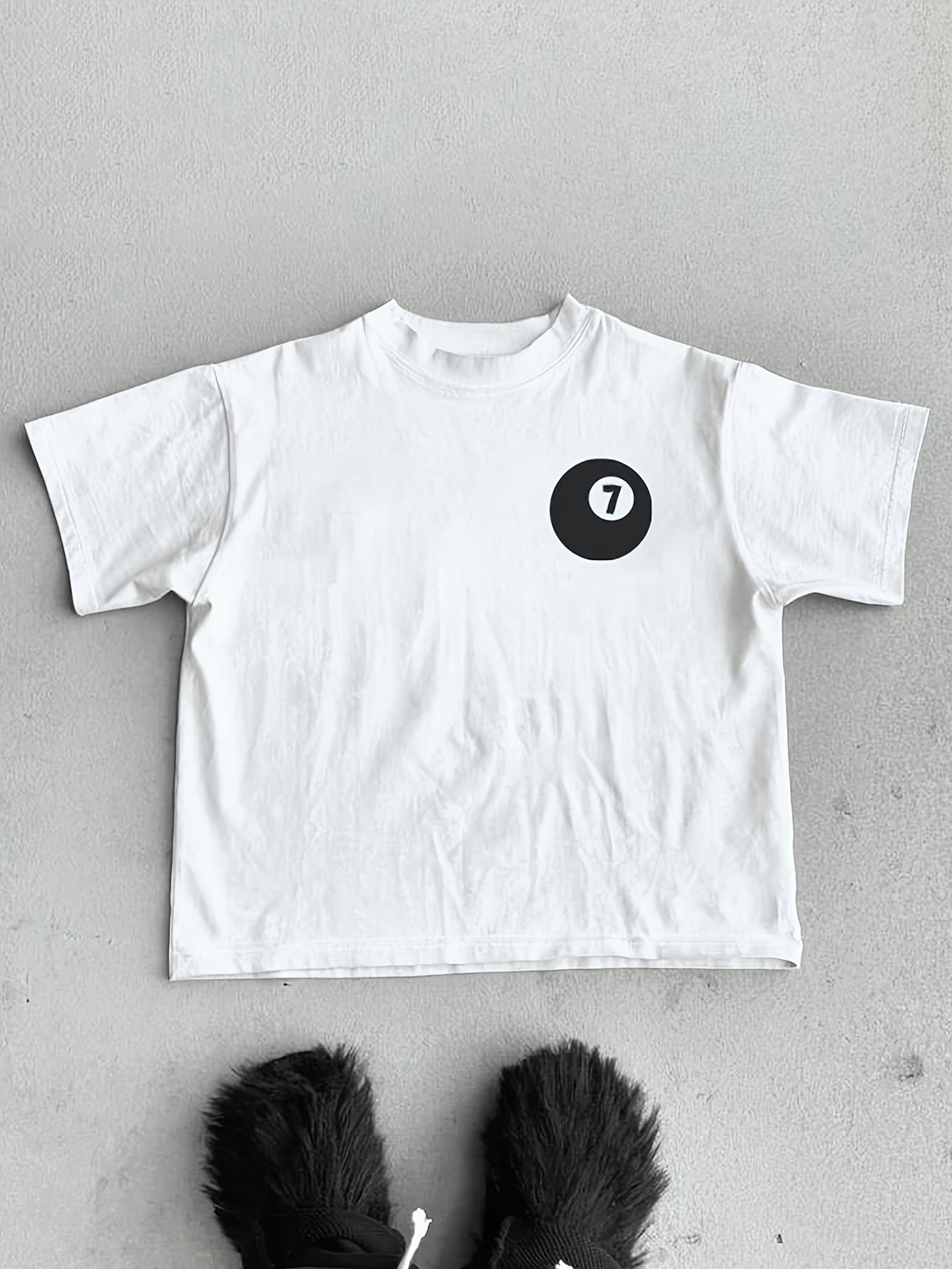 

2025 Summer American Streetwear 7 Printed Short Sleeve INS T-shirt Men Women Y2k Harajuku Couple Casual Loose Tee Cotton Tops 4XL