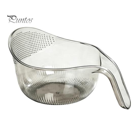 Multipurpose Food Drainer Rice Washing Bowl, with Ergonomic Handle, PP Safe Container Strainer Basket, for Cleaning Vegetables And Fruits Easy