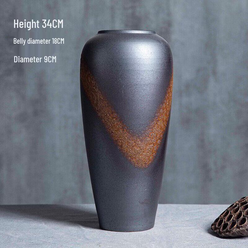 Набор из матовых коричневых керамических ваз ручной работы