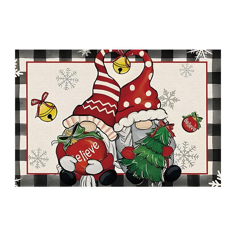 2024 Fete de masă din in de Crăciun - Decor de sărbători festive, izolate, design imprimat