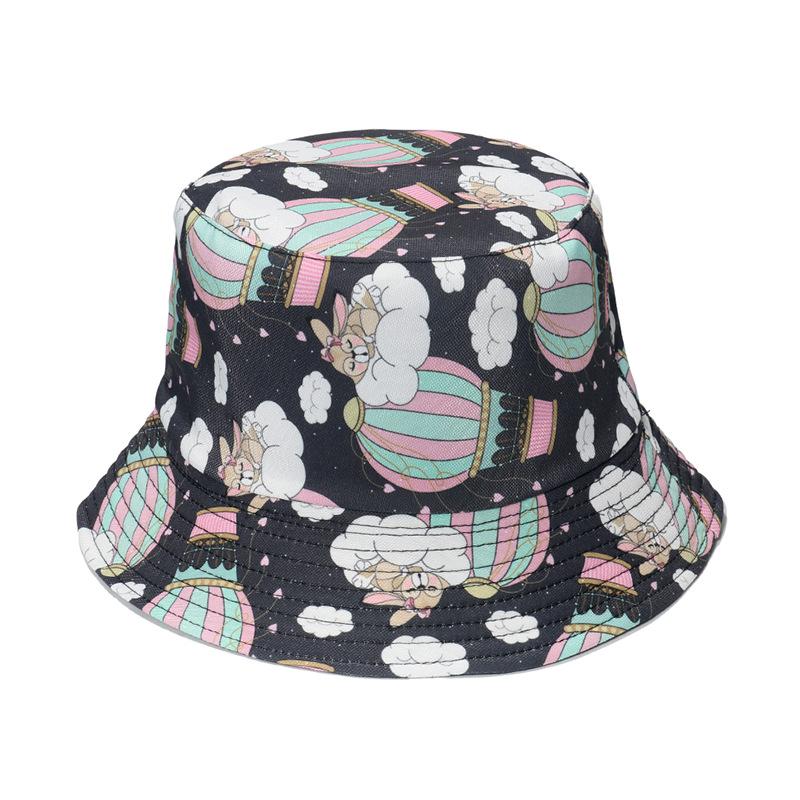 Sunshade Cute Hat Donut Ice Cream Hot Air Balloon Pattern Womens Fisherman Hat