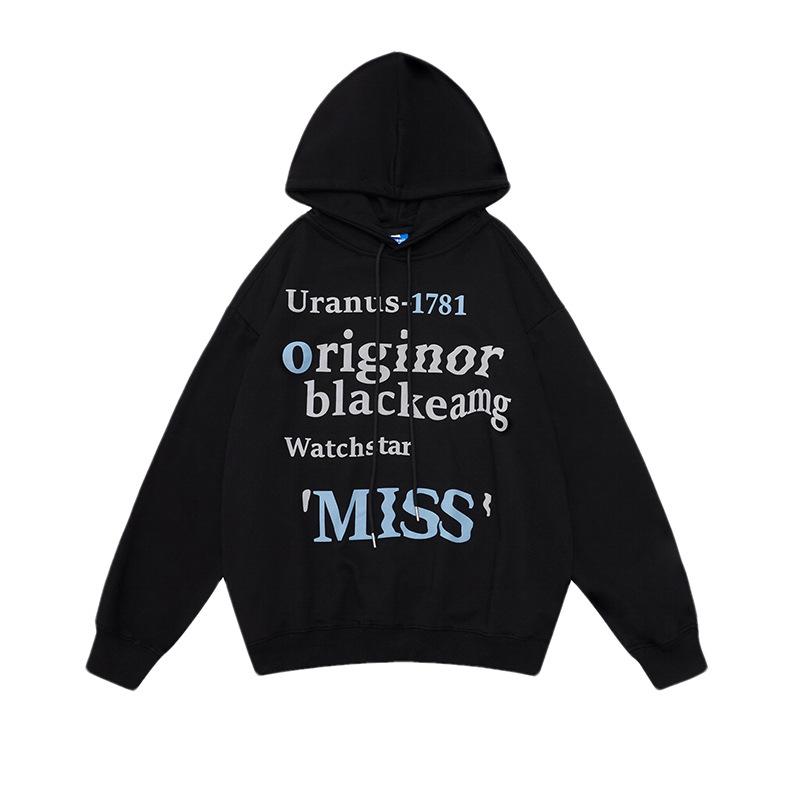 

Утепленный студенческий худи с надписью, женский осенне-зимний свободный свитер для пары, мешковатая BF ветровка XXL