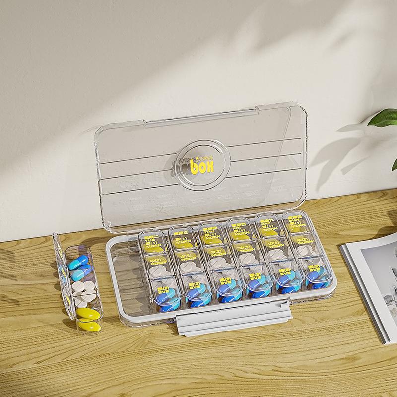 Portable Weekly Pill Organizer - Compact Travel Size with 3 Daily Compartments