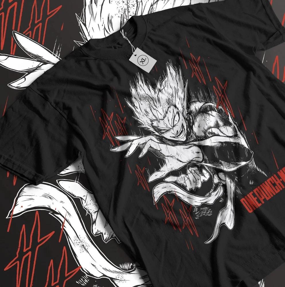 Anime One Punch Shonen King Garou Black TShirt S