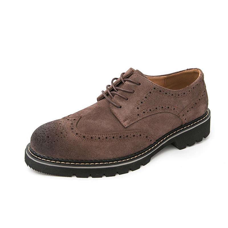 Men s Large Size Brogue Leather Shoes - British Style, Retro Business Casual Fashion Size 40