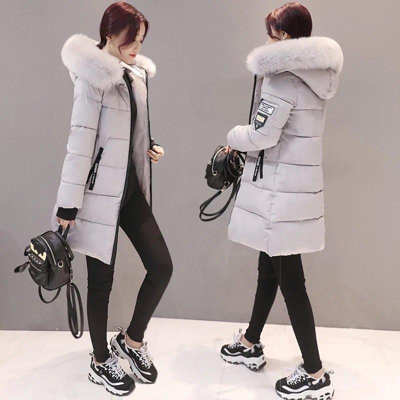 Womens Winter Warm Parka Casual Cotton Coat Sweet Style POLO Collar