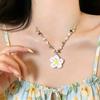 Women Niche‑Designed Sweet Collarbone Chain, Dopamine‑Color Flower Beaded Necklace, Suitable For Seaside Vacation Matching Accessories
