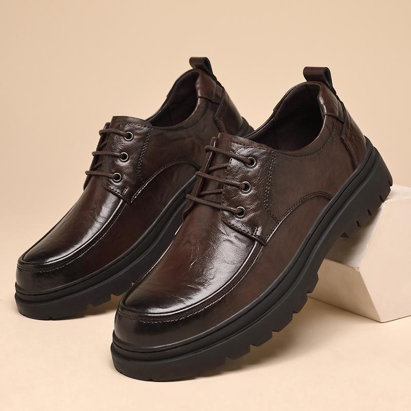 Mode Läder Herr Casual Skor Snörning Oxfords Herr Nya Trendiga Man Vulkaniserade Skor Bekväma Allround Herr Oxfords Business Skor Skodon