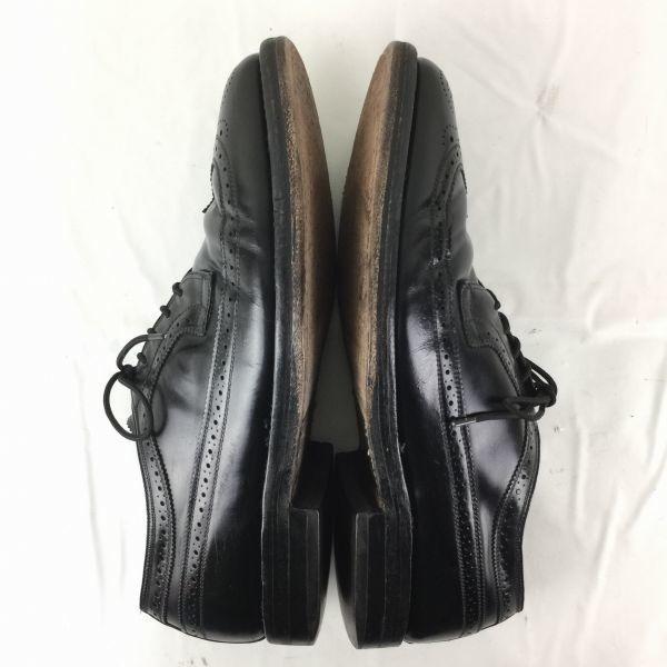 USED/80s-90s Vintage Made in USA Full Brogue Long Wingtip Shoes Black size 10.5D/B 28.0-28.5 Men's