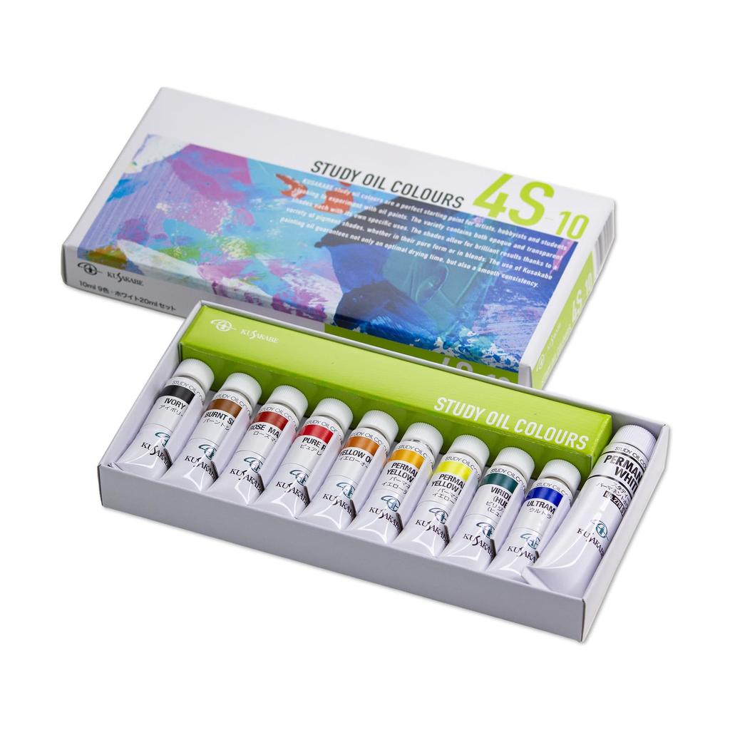 Kusakabe Oil Paint Practice Set, 9 Colors, 4S-10, 20ml
