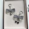 Lace Bow Keychain Pendant Sweet French Plaid Butterfly Mobile Phone Pendant Keyring Bag Accessories