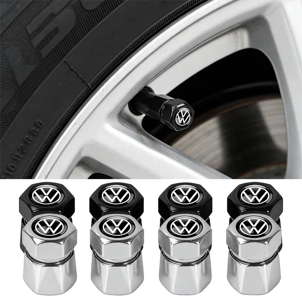 For Volkswagen b44Pcs Aluminum Car Tire Valve Caps Diamond Tyre Valve Airtight Cover Waterproof Dust For VW Jetta Golf EOS GTI Auto Accessories
