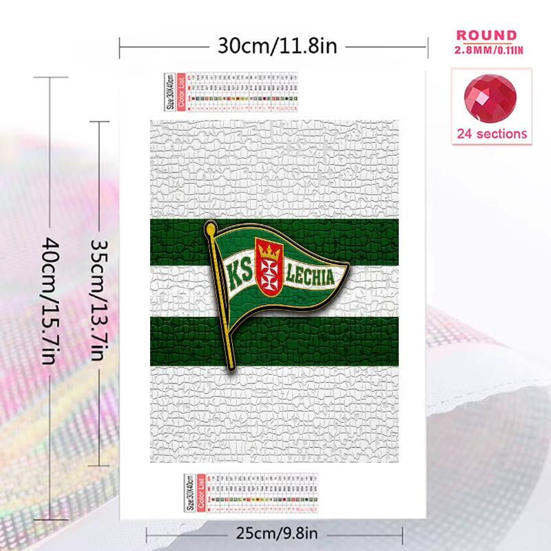 KS Lechia Gdańsk 100% Round Full Drill 5D DIY Diamond Painting Embroidery Cross Stitch Rhinestone Décor