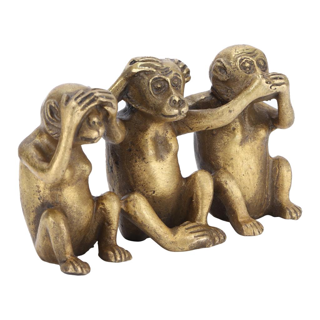 Wise Monkey Statues HearNo Evil SeeNo Evil SpeakNo Evil Monkey Ornaments for Home Office Decorations