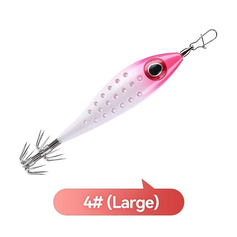1Pcs /4 Color Squid Jig Lure With Fish Attracting Light Fishing Lures For Outdoor Fishing Activities