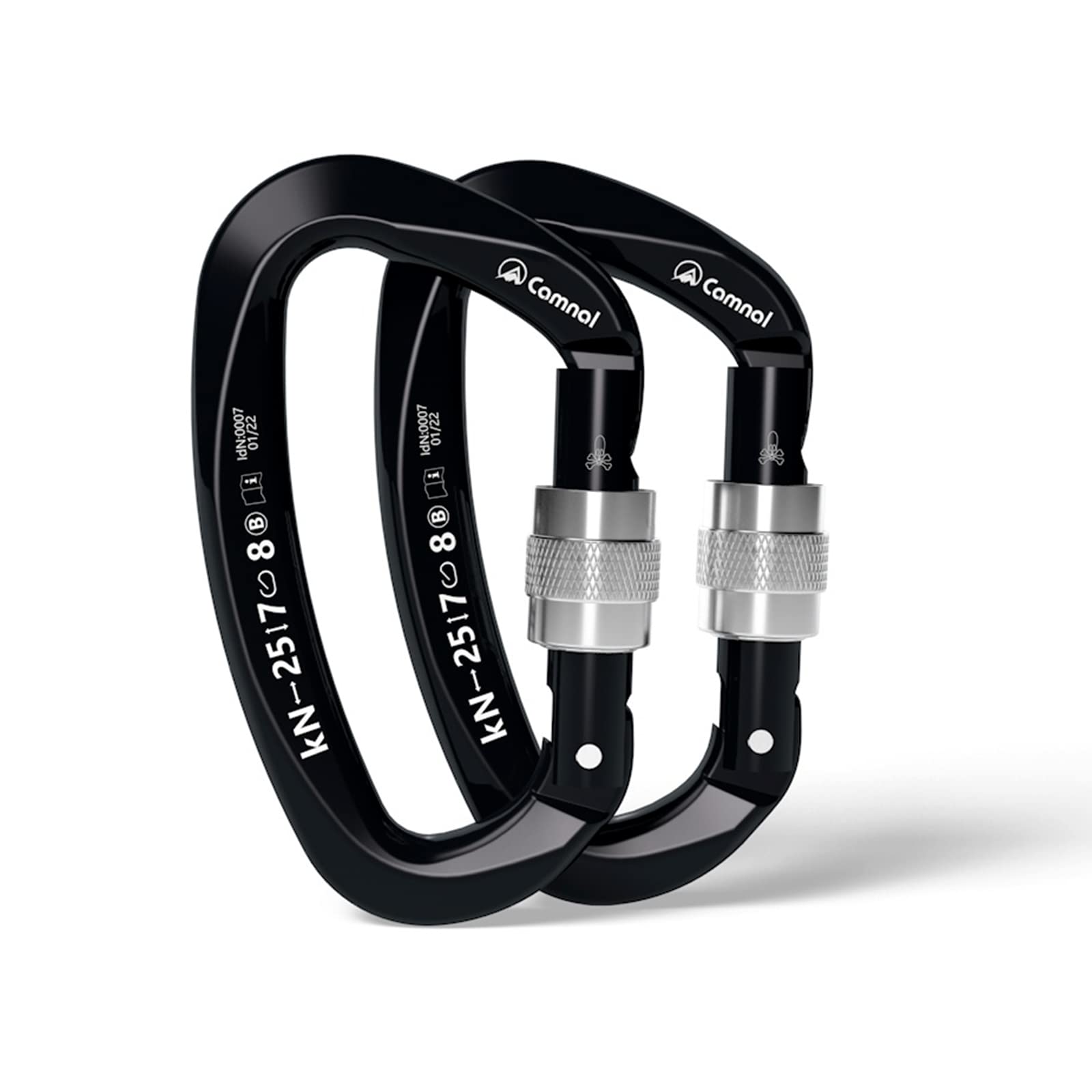 

CAMNAL UIAA and CE Certified Professional Climbing 25KN Screw for and Workers Carabiner, Carabiner, (Approx. 2500kg) Capacity, Lock, D-Clamp,